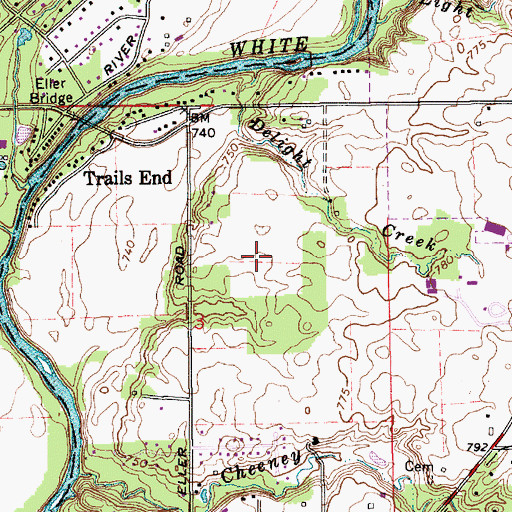 Topographic Map of Harvard Park, IN