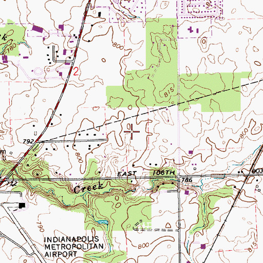 Topographic Map of Northfield Estates, IN