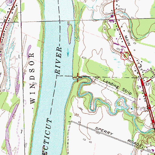 Topographic Map of Scantic River, CT