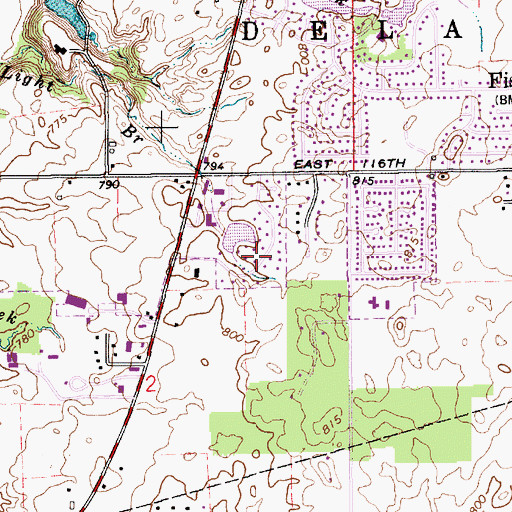 Topographic Map of Conner Creek, IN