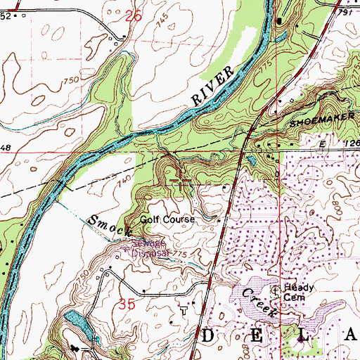 Topographic Map of River Highlands, IN