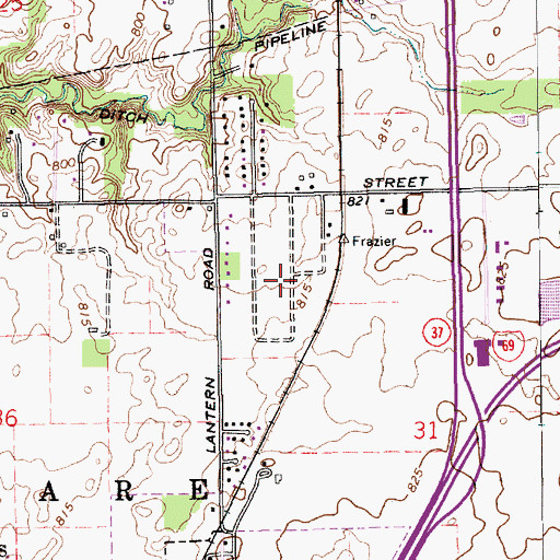 Topographic Map of Sunblest, IN