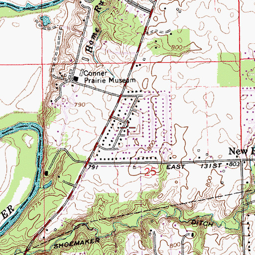 Topographic Map of Lynwood Hills, IN