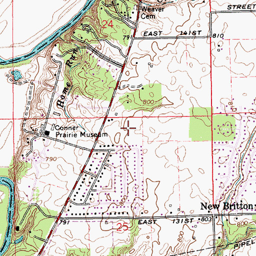 Topographic Map of Stevenson Mill, IN