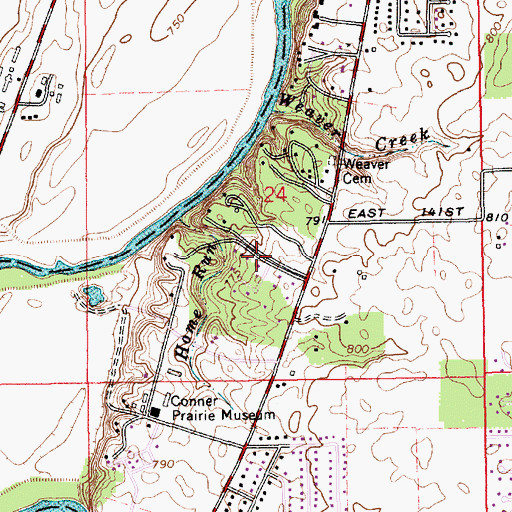 Topographic Map of Connerwood, IN