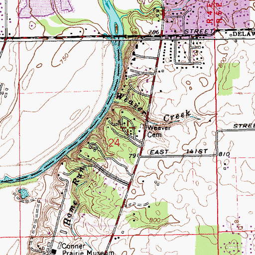 Topographic Map of Inverness Estates, IN