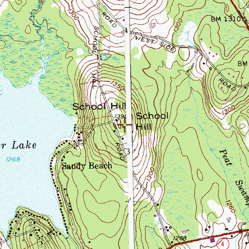 Topographic Map of School Hill, CT