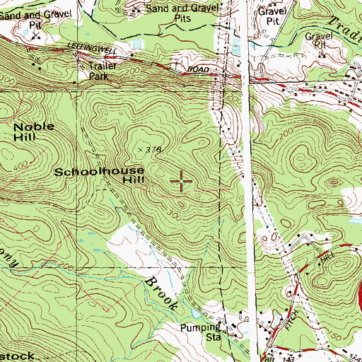 Topographic Map of Schoolhouse Hill, CT