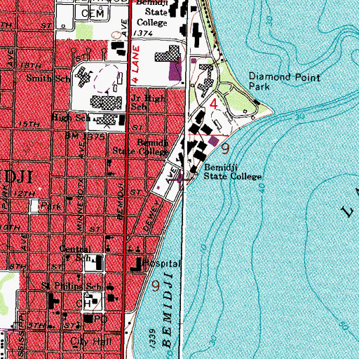 Topographic Map of Bangsberg Fine Arts Complex, MN