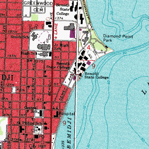 Topographic Map of Deputy Hall, MN