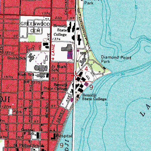 Topographic Map of Honors House, MN