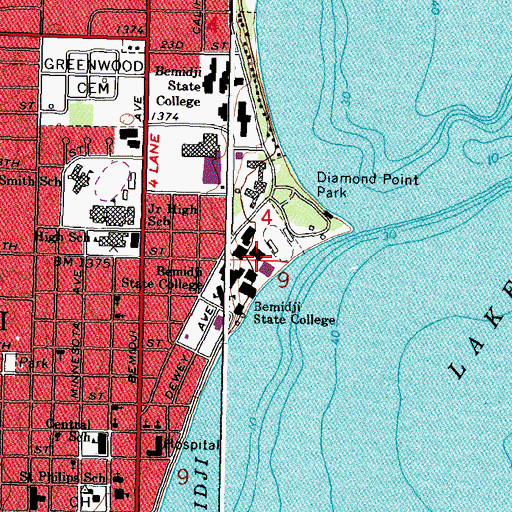 Topographic Map of Bridgeman Hall, MN