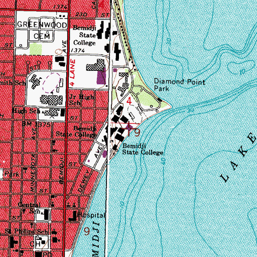 Topographic Map of Hagg-Sauer Hall, MN