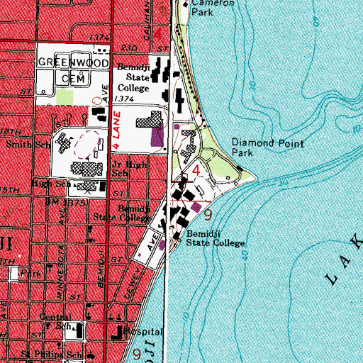 Topographic Map of Education - Art Education, MN