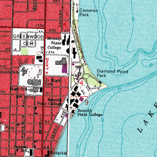 Topographic Map of Birch Hall, MN