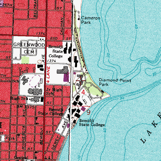 Topographic Map of Decker Hall, MN
