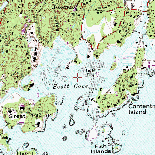 Topographic Map of Scott Cove, CT
