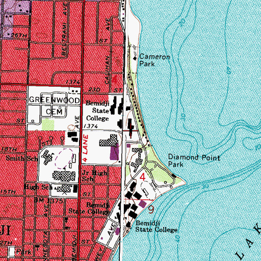 Topographic Map of Cedar Apartments, MN