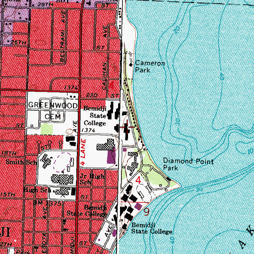 Topographic Map of Pine Hall, MN