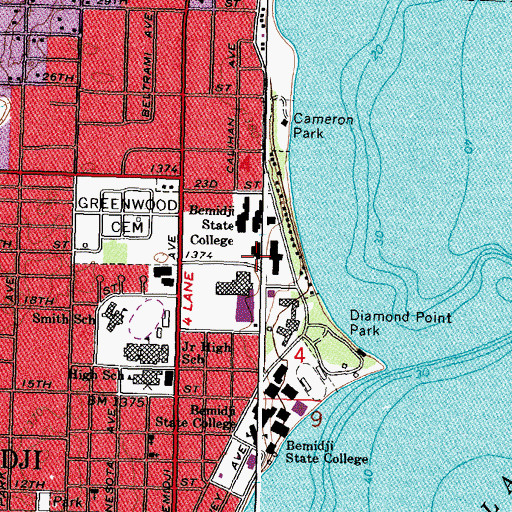Topographic Map of Walnut Hall, MN
