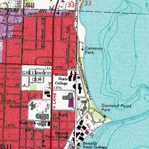 Topographic Map of Oak Hall, MN