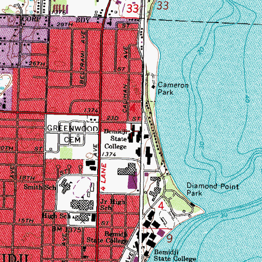 Topographic Map of Maple Hall, MN