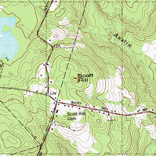 Topographic Map of Scott Hill, CT