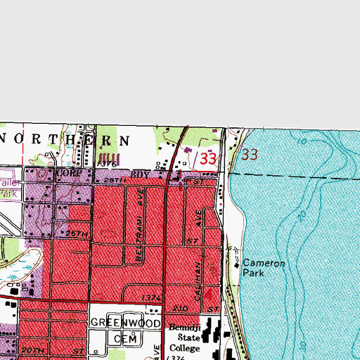 Topographic Map of Trinity Lutheran Church, MN