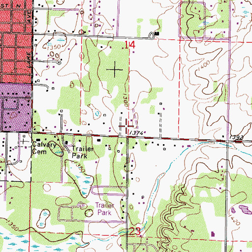 Topographic Map of Faith Baptist Church, MN