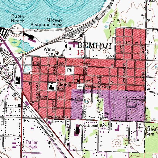 Topographic Map of First Assembly of God Church, MN