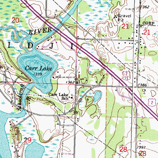 Topographic Map of Evangelical Free Church, MN