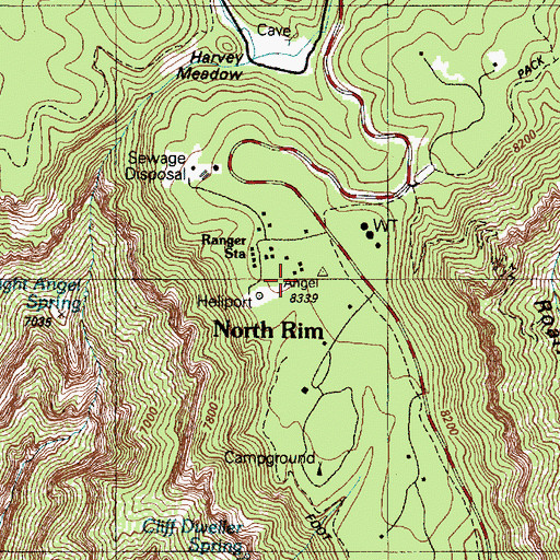 Topographic Map of Transept Trail Campgrounds, AZ