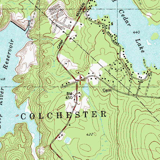 Topographic Map of Scott Hill Cemetery, CT