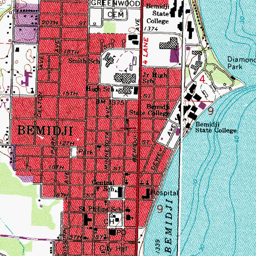Topographic Map of Bethany Free Lutheran Church, MN