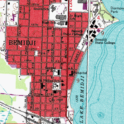 Topographic Map of United Methodist Church, MN
