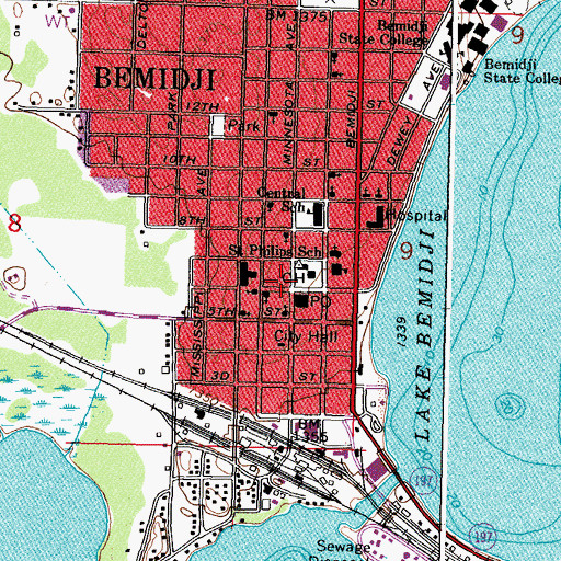 Topographic Map of Beltrami County Sheriff's Office, MN