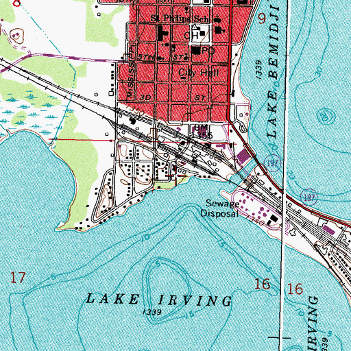 Topographic Map of Bemidji County History Center, MN