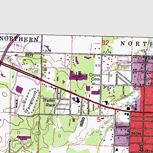Topographic Map of Paul Bunyan Mall, MN