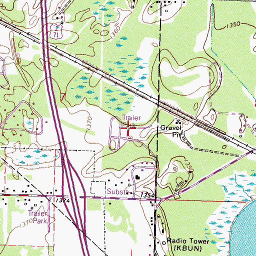 Topographic Map of Birchlane Mobile Home Park, MN