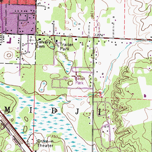 Topographic Map of Norway Park, MN