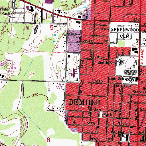 Topographic Map of Havenwood Care Center, MN