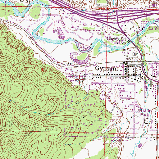 Topographic Map of Cedar Hill Memorial Cemetery, CO