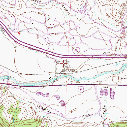 Topographic Map of Edwards Cemetery, CO