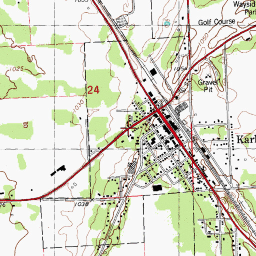 Topographic Map of Tri-County High School, MN