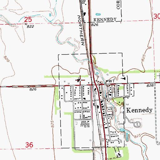 Topographic Map of Maria Lutheran Church, MN