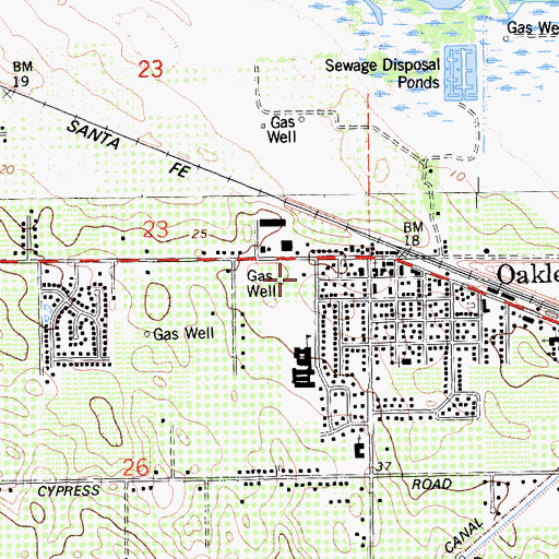 Topographic Map of Oakley City Hall, CA