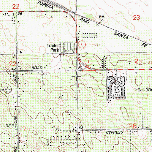 Topographic Map of Oakley Town Center Shopping Center, CA