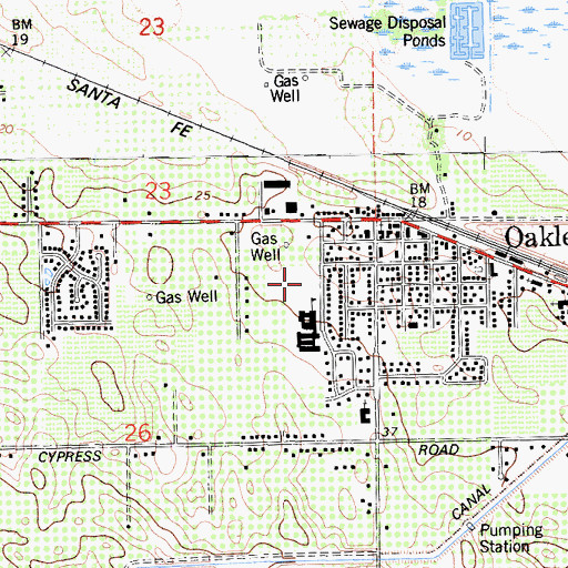 Topographic Map of Oakley Park, CA