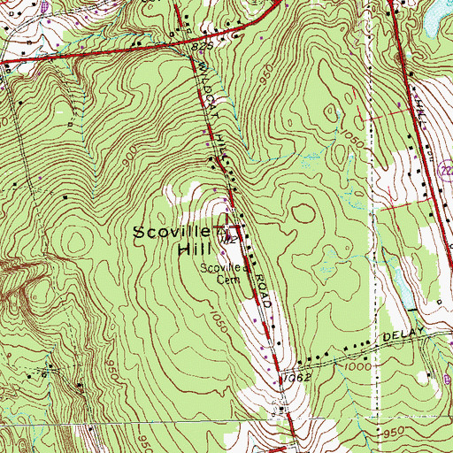 Topographic Map of Scoville Hill, CT