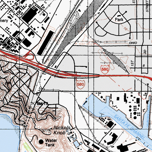 Topographic Map of Exit 8, CA